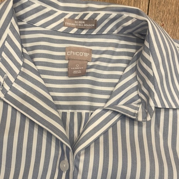 Chico’s no iron Striped button up - Picture 2 of 5